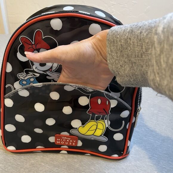 NWT-Disney's Mickey & Minnie Mouse Clear Polka Dot Mini Loungefly - Picture 7 of 9